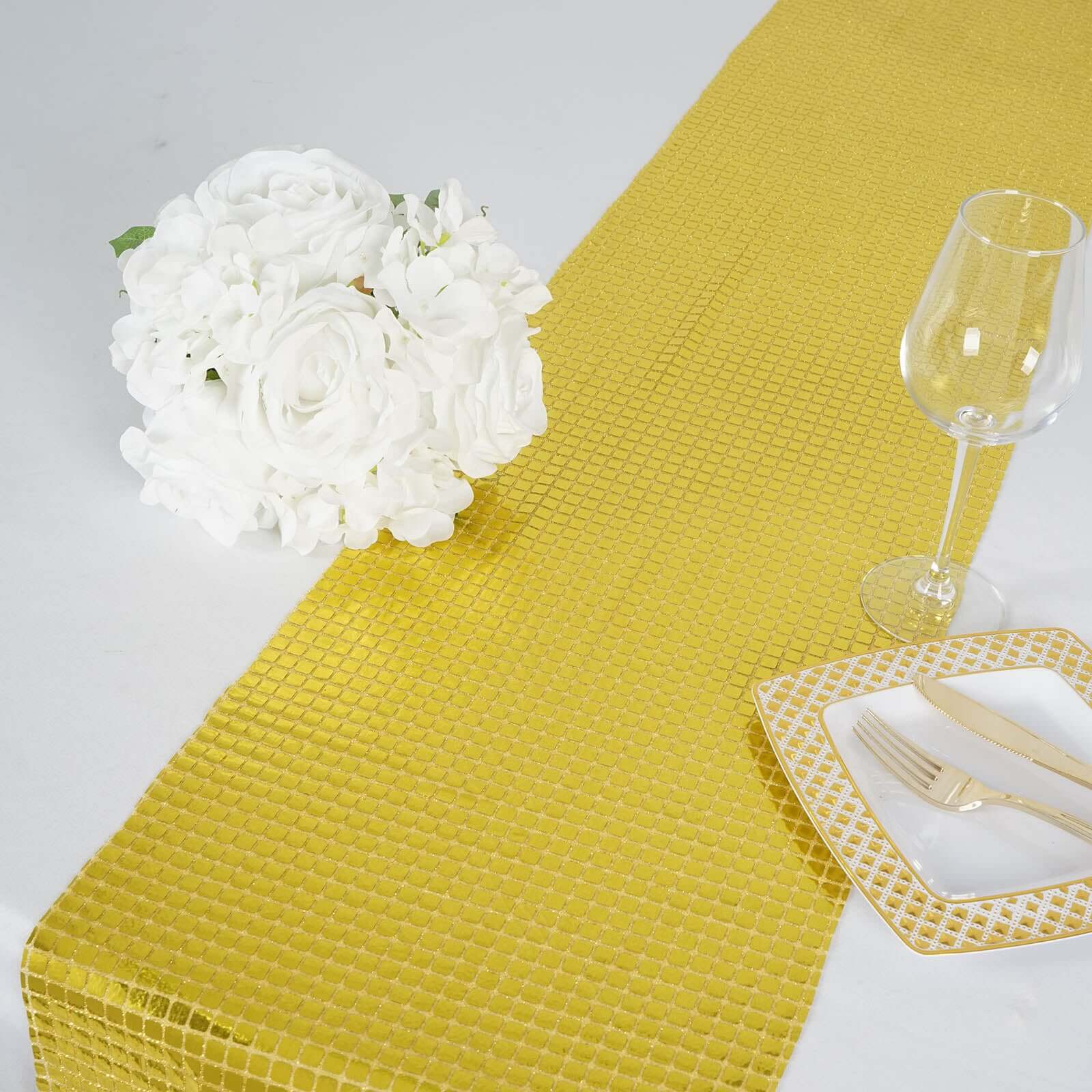 Mirror Foil 12"x108" Table Runner Gold - Shiny Metallic Party Table Decor