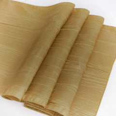 Taffeta 12"x108" Table Runner Gold - Accordion Crinkle Design for Modern Gatherings