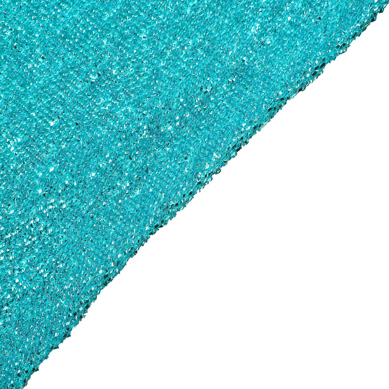 8ftx7ft Turquoise Metallic Shimmer Tinsel Spandex Hexagon Wedding Arbor Cover, 2-Sided Backdrop