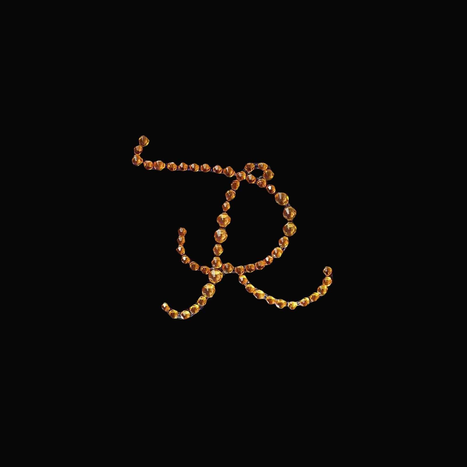 12 Pack 1.5" Gold Rhinestone Monogram Letter Jewel Sticker Self Adhesive DIY Diamond Decor - R