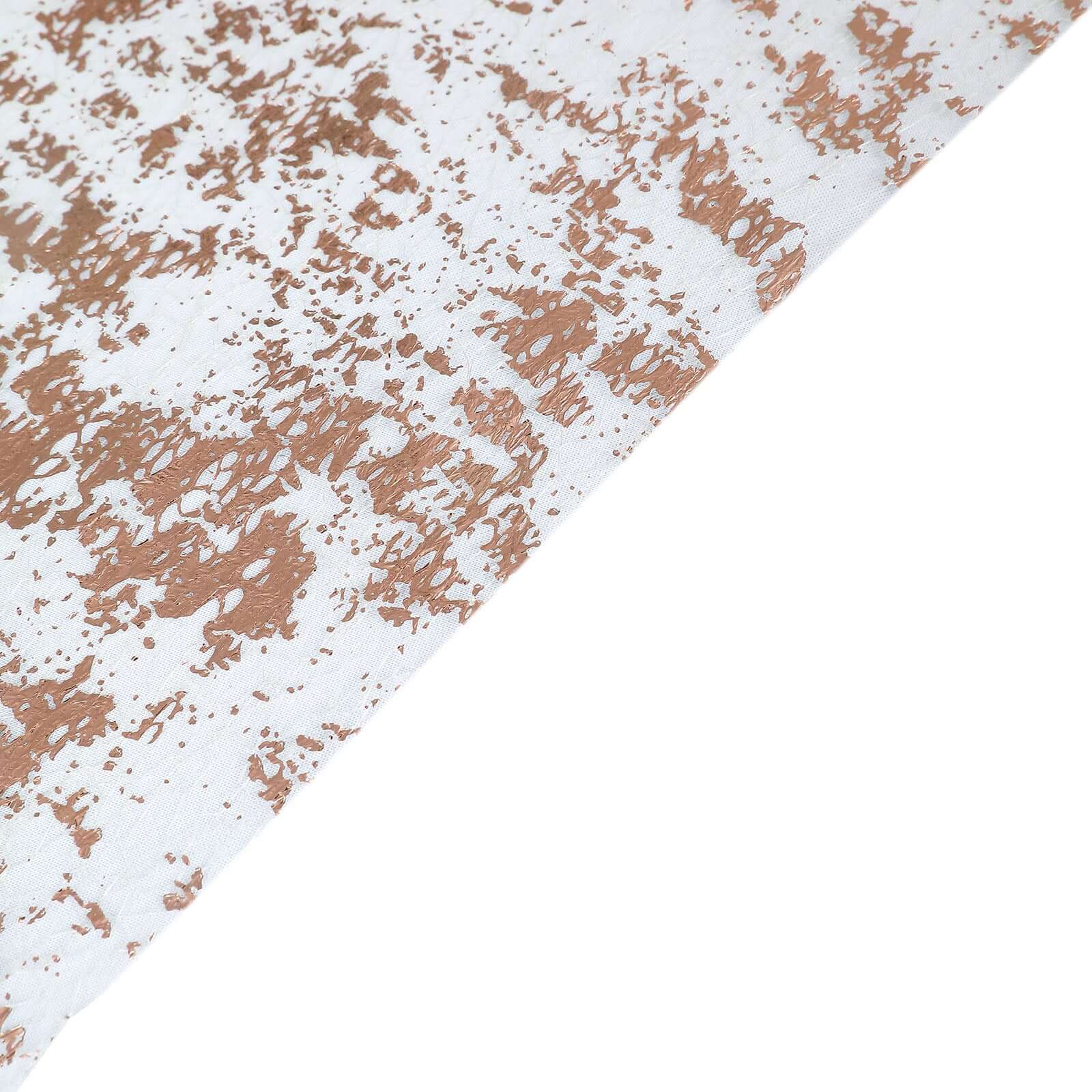 Mesh Polyester 108" Table Runner Roll Metallic Rose Gold - Distressed Foil Look Disposable Table Decor
