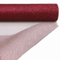 19"x10 Yards Wine Polyester Hex Deco Mesh Netting Fabric Roll