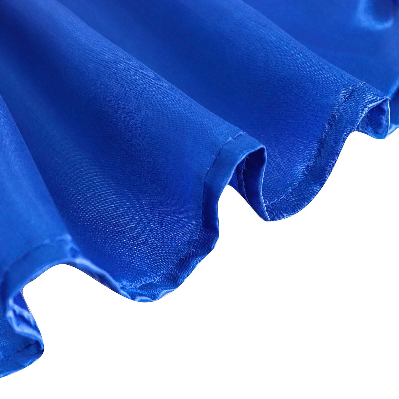 Satin 132" Round Tablecloth Royal Blue - Stylish Seamless Table Cover