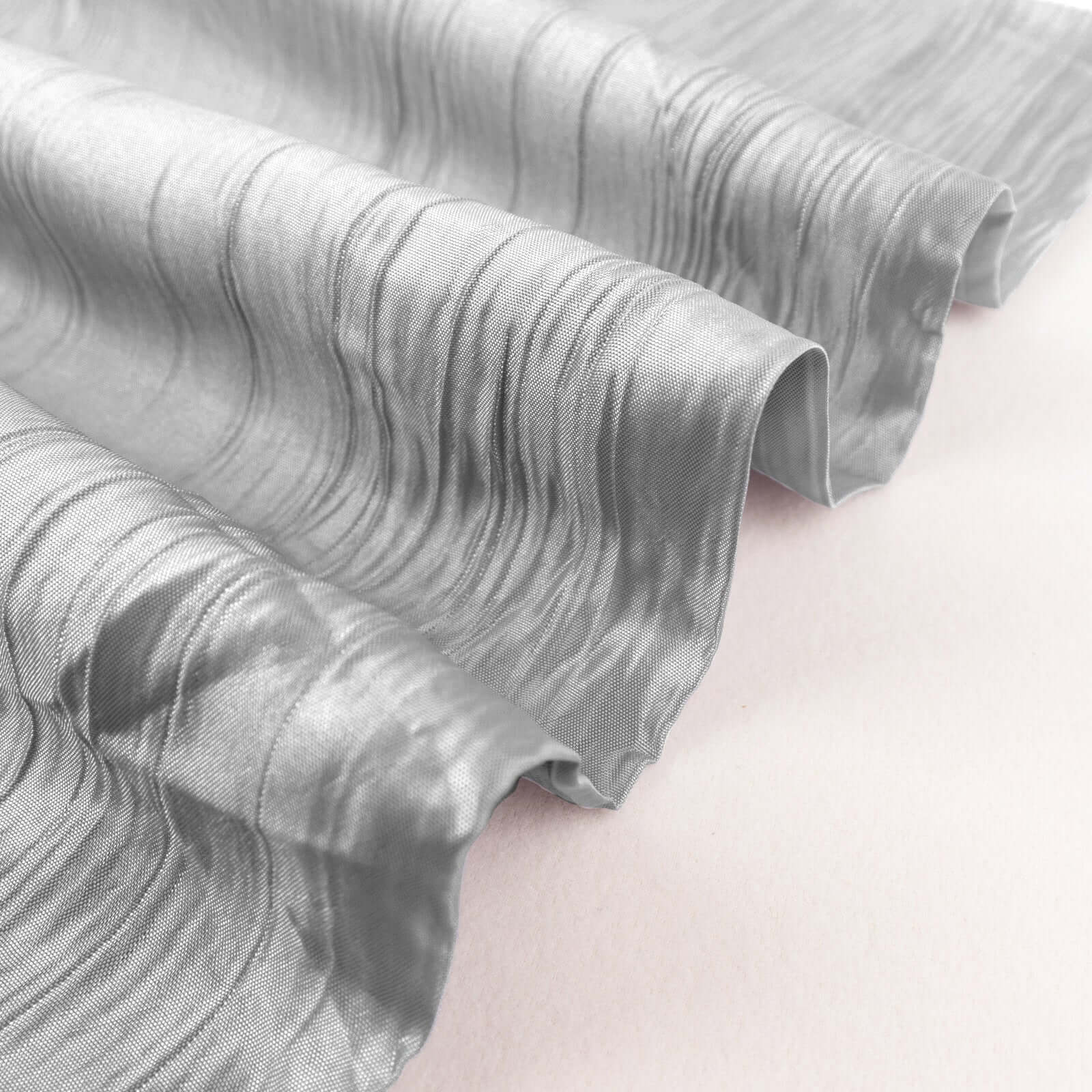 54"x10 Yards Silver Accordion Crinkle Taffeta Fabric Bolt