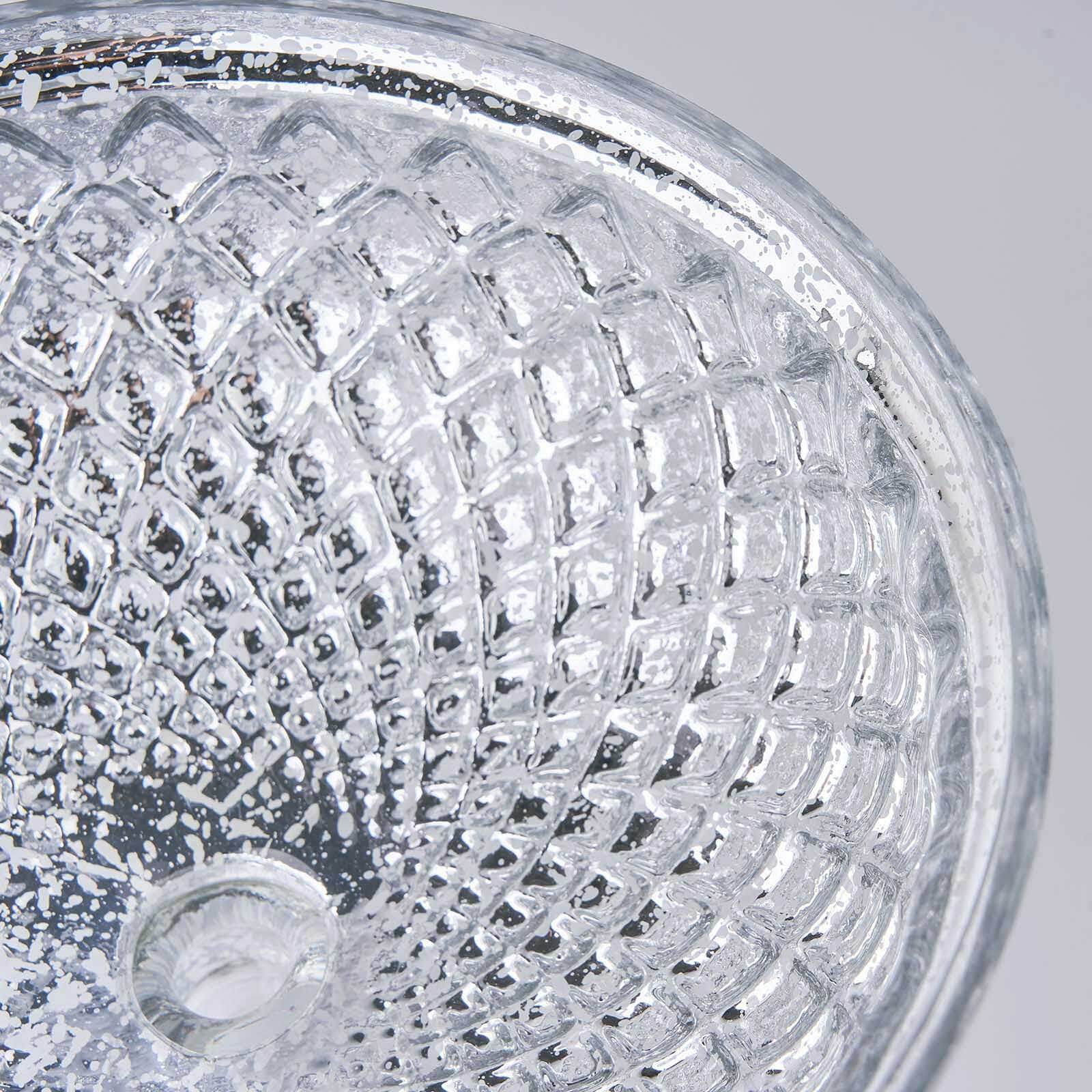 Mercury Glass Pedestal Bowl Vase Compote Style Silver - Sophisticated Floral Table Decor for Events 8"
