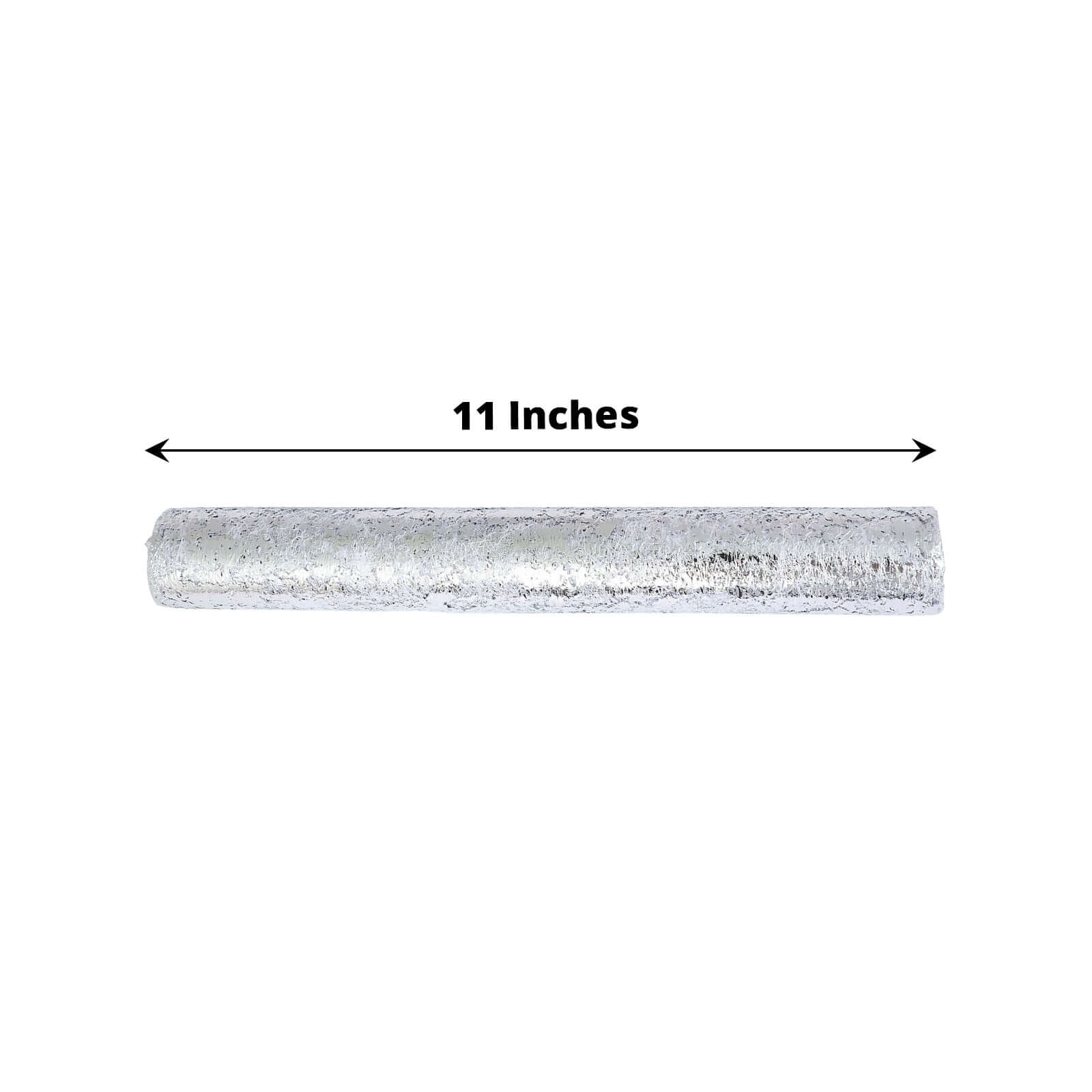 Mesh Polyester 108" Table Runner Roll Metallic Silver - Distressed Foil Look Disposable Table Decor