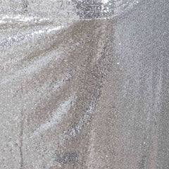 Sequin 17ft Table Skirt Silver - Glitzy Design for Elegant Gatherings