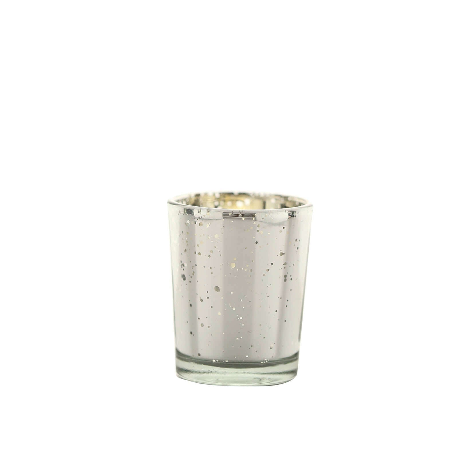 12-Pack Mercury Glass Candle Holders Silver with Speckled Design - Votive Tealight Holders 2"