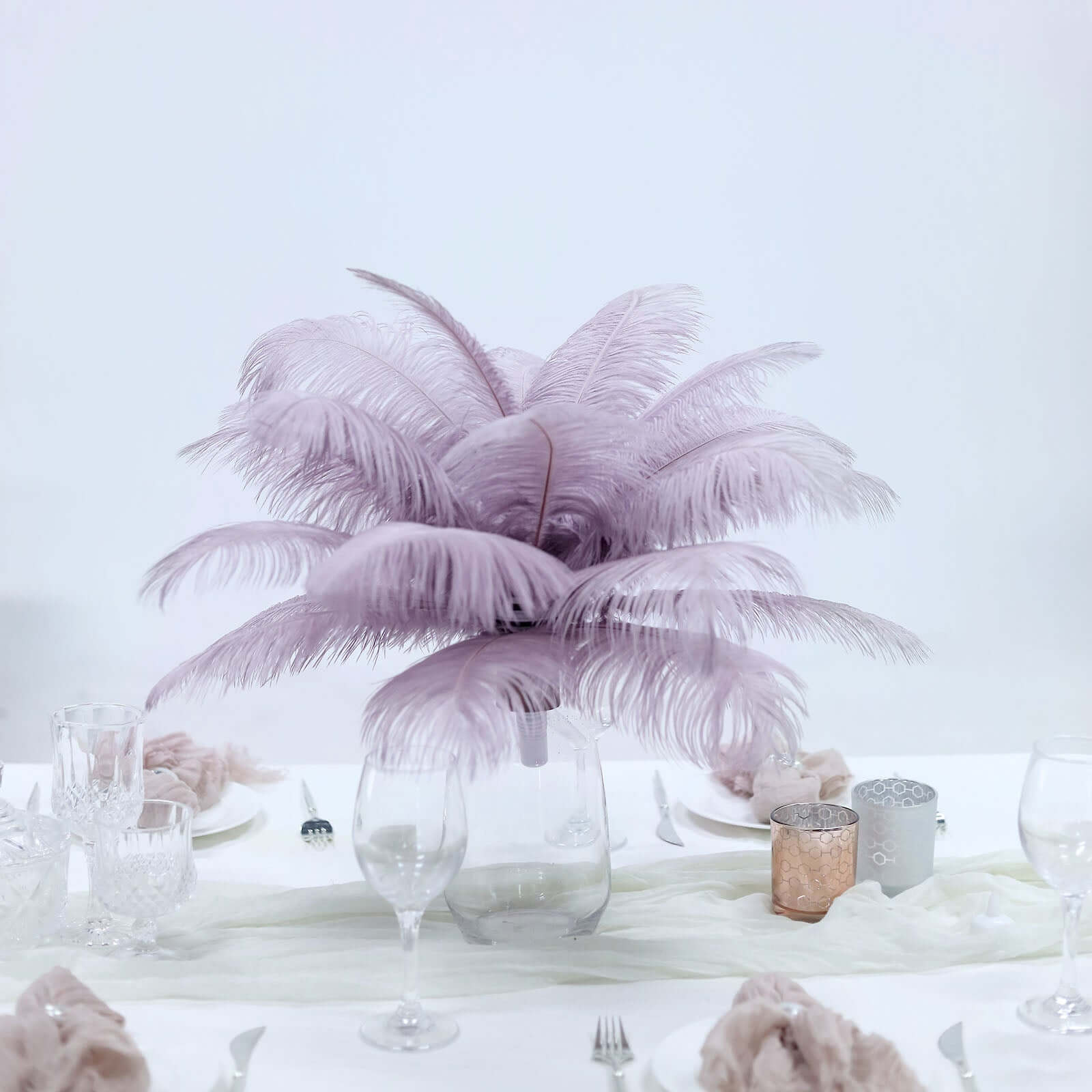 12 Pack 13"-15" Violet Amethyst Natural Plume Real Ostrich Feathers, DIY Centerpiece Fillers
