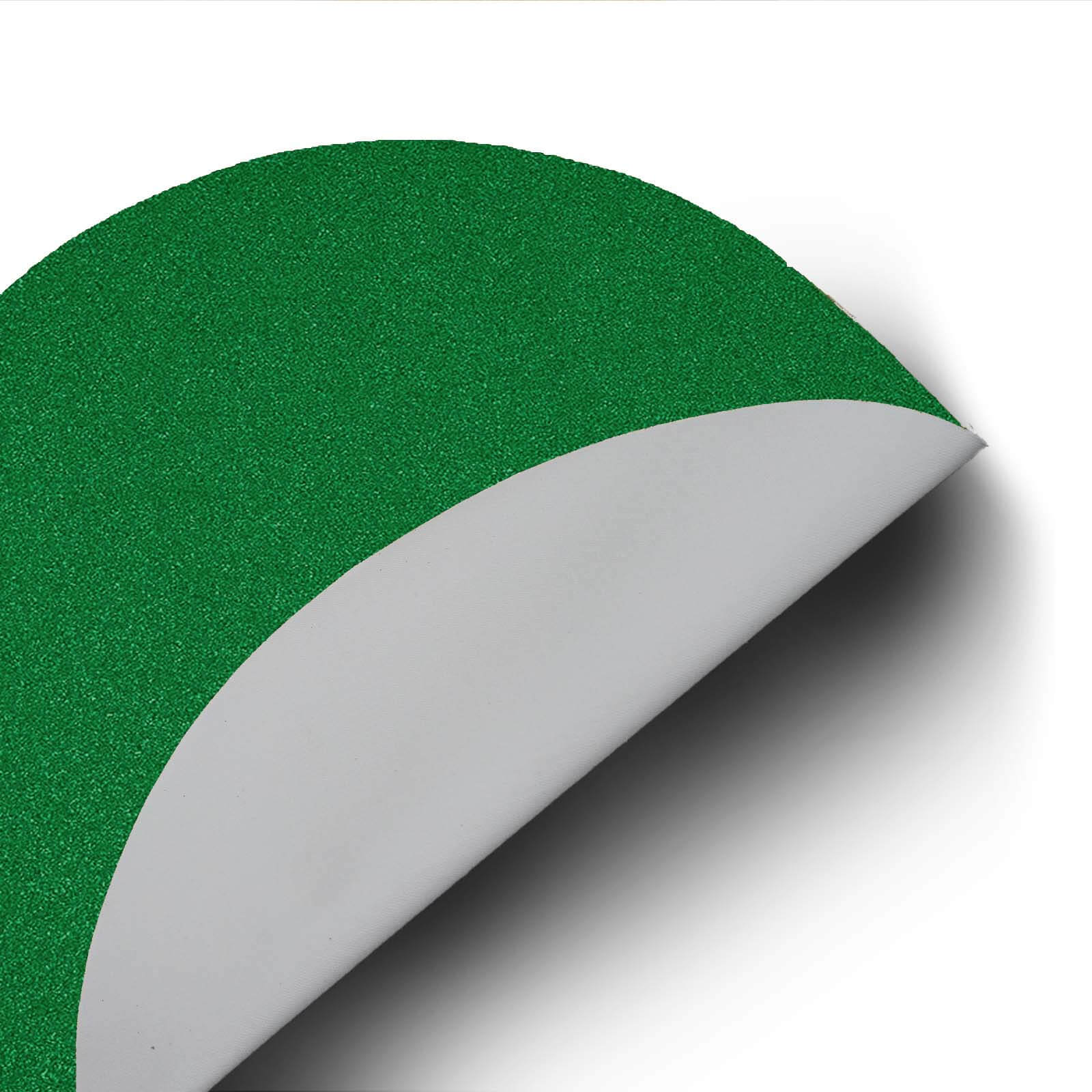 6-Pack Placemats Glitter Design Green Sparkle Round - Non-Slip Decorative Dining Table Mats 13"