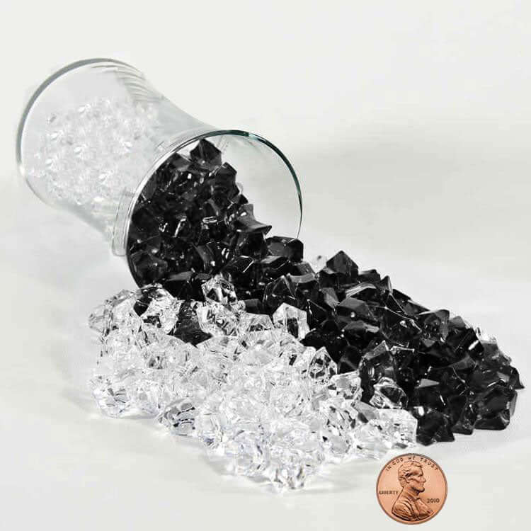 400 Pcs Acrylic Ice Bead Vase Fillers Mini Black - Chic DIY Craft Crystals for Wedding Centerpieces & Table Styling