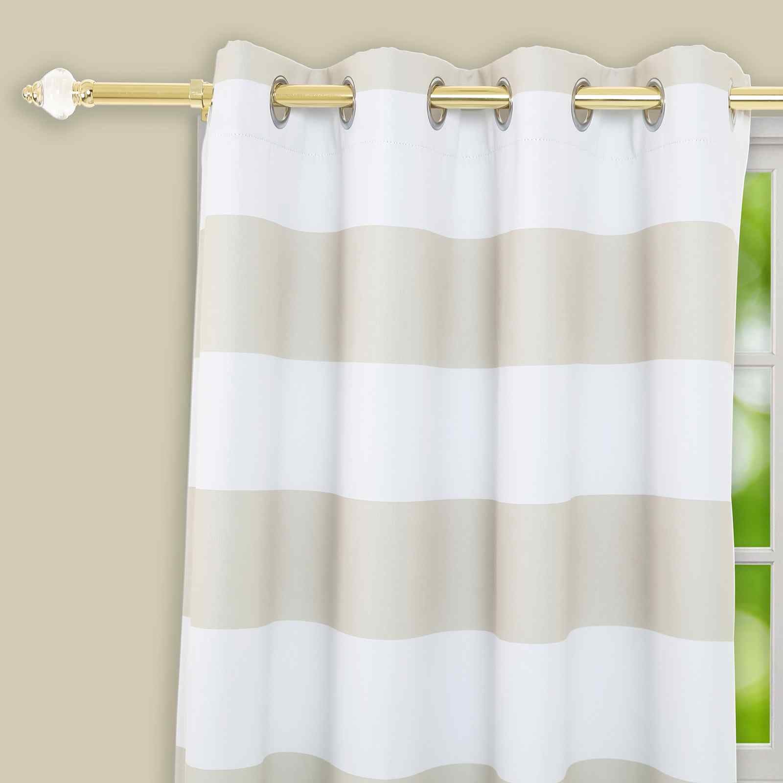 42"-126" Adjustable Metal Curtain Rod Set, Gold, Acrylic Designer Finials