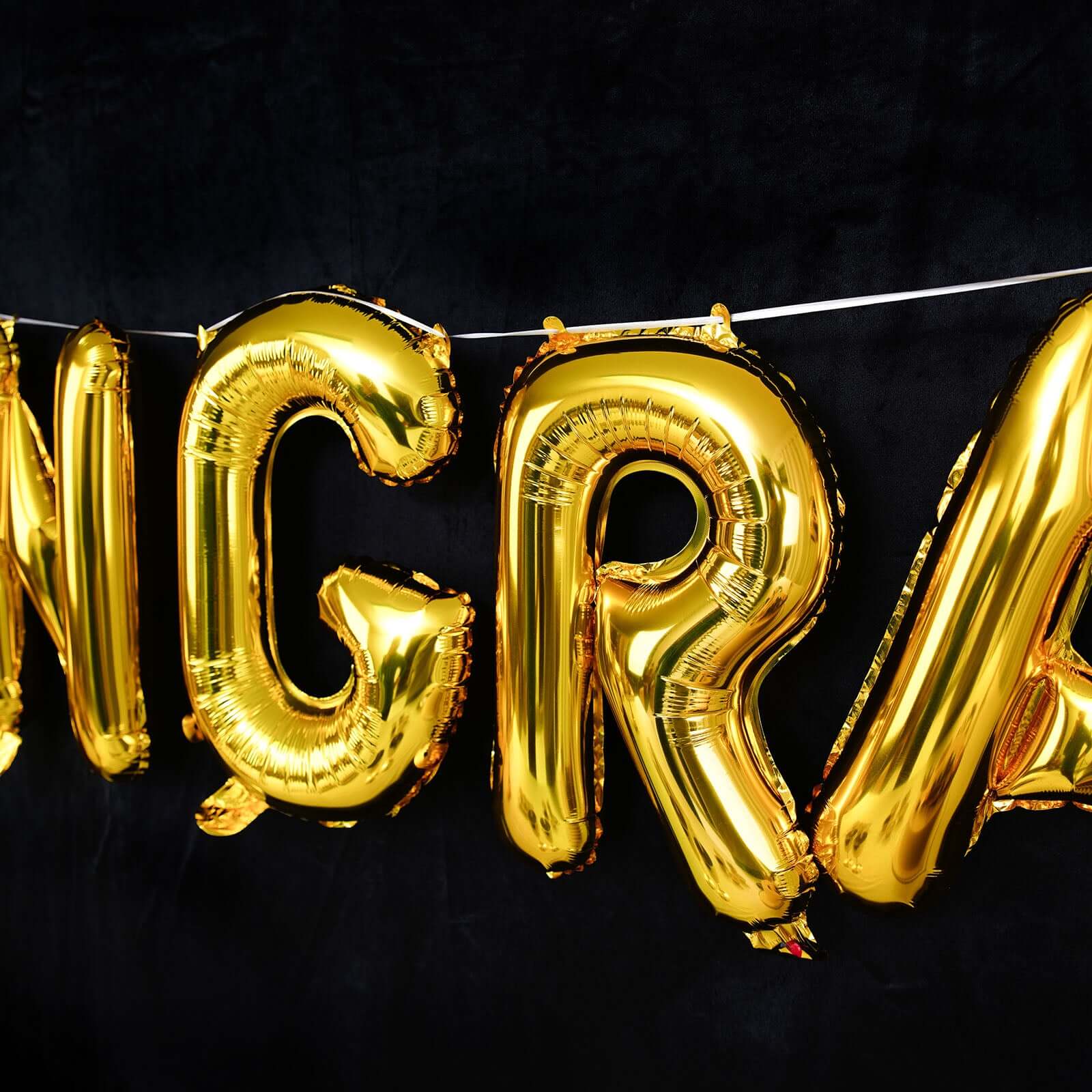 13" Ready-To-Use Shiny Gold "Congrats" Mylar Foil Balloon Banner Sign