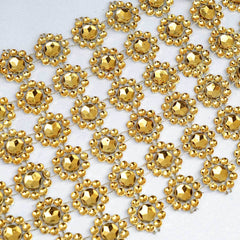 4"x10 Yards Gold Fleur Diamond Rhinestone Ribbon Wrap Roll, DIY Craft Ribbon
