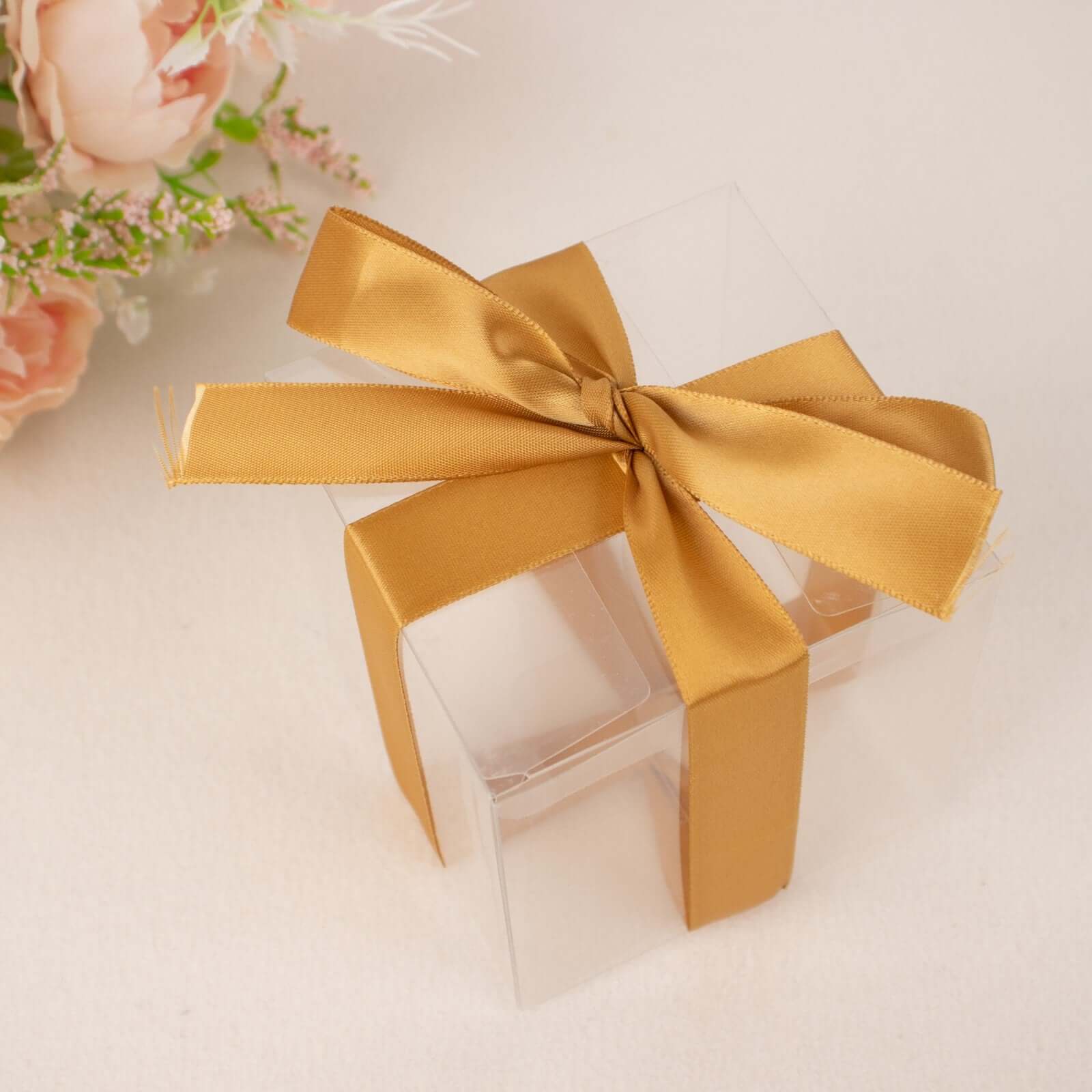 100 Yards 7 8" Gold Single Face Decorative Satin Ribbon