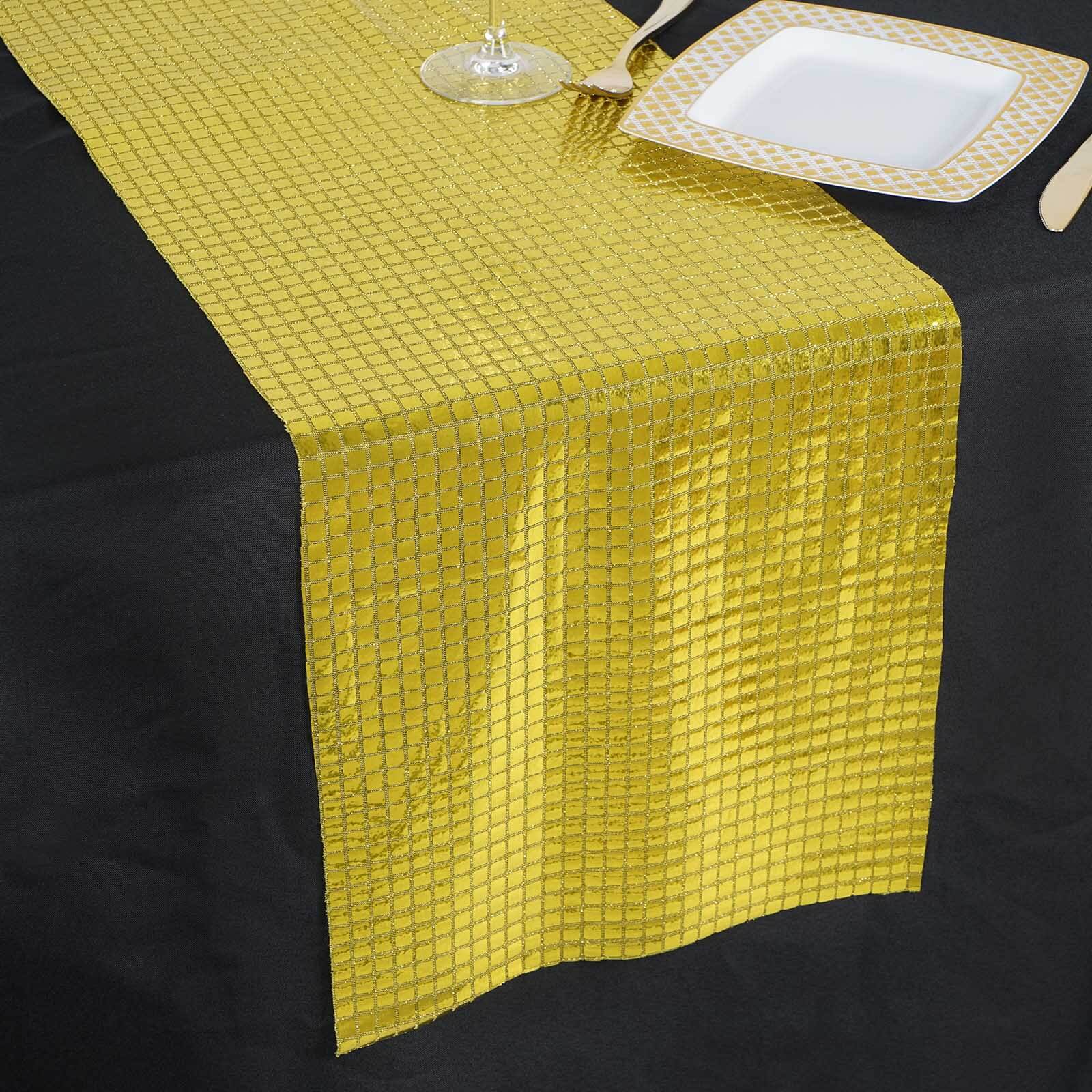 Mirror Foil 12"x108" Table Runner Gold - Shiny Metallic Party Table Decor
