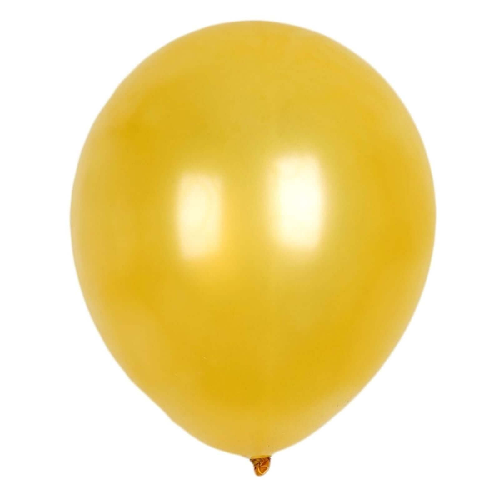 25 Pack 12" Shiny Pearl Gold Latex Helium, Air or Water Balloons