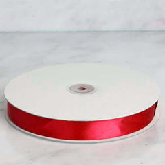 100 Yards 7 8" Red Single Face Decorative Satin Ribbon