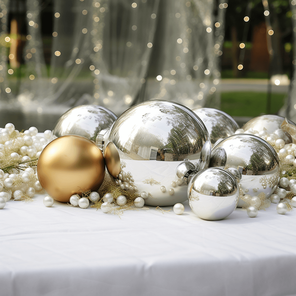 Gazing Globe Mirror Ball Reflective Hollow Stainless Steel Silver Sphere - Decorative Garden Accent Piece 20"