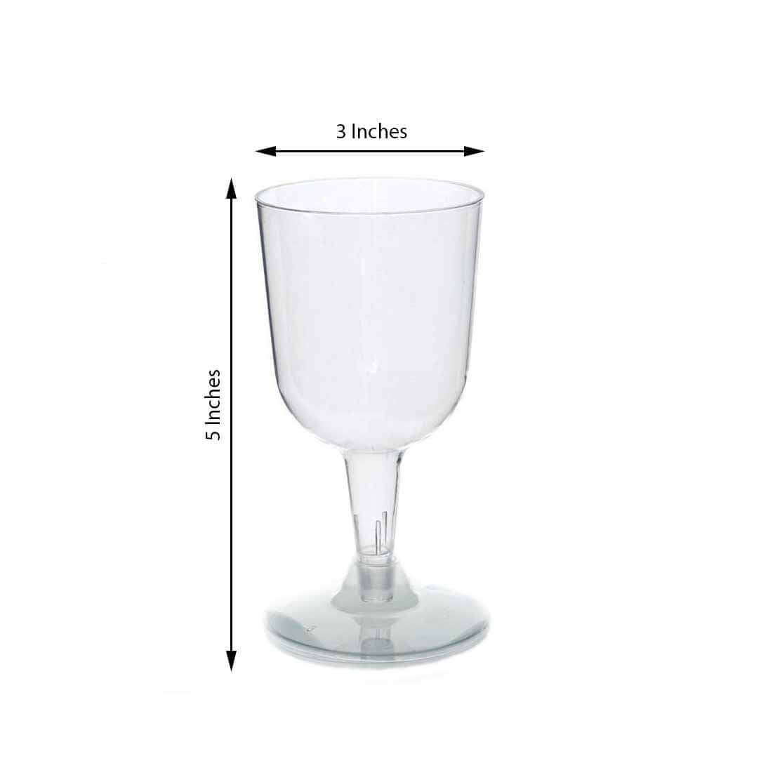 20-Pack Plastic Wine Glasses Short Stem Crystal Collection Clear - Stylish Disposable Glasses for Wine 6oz