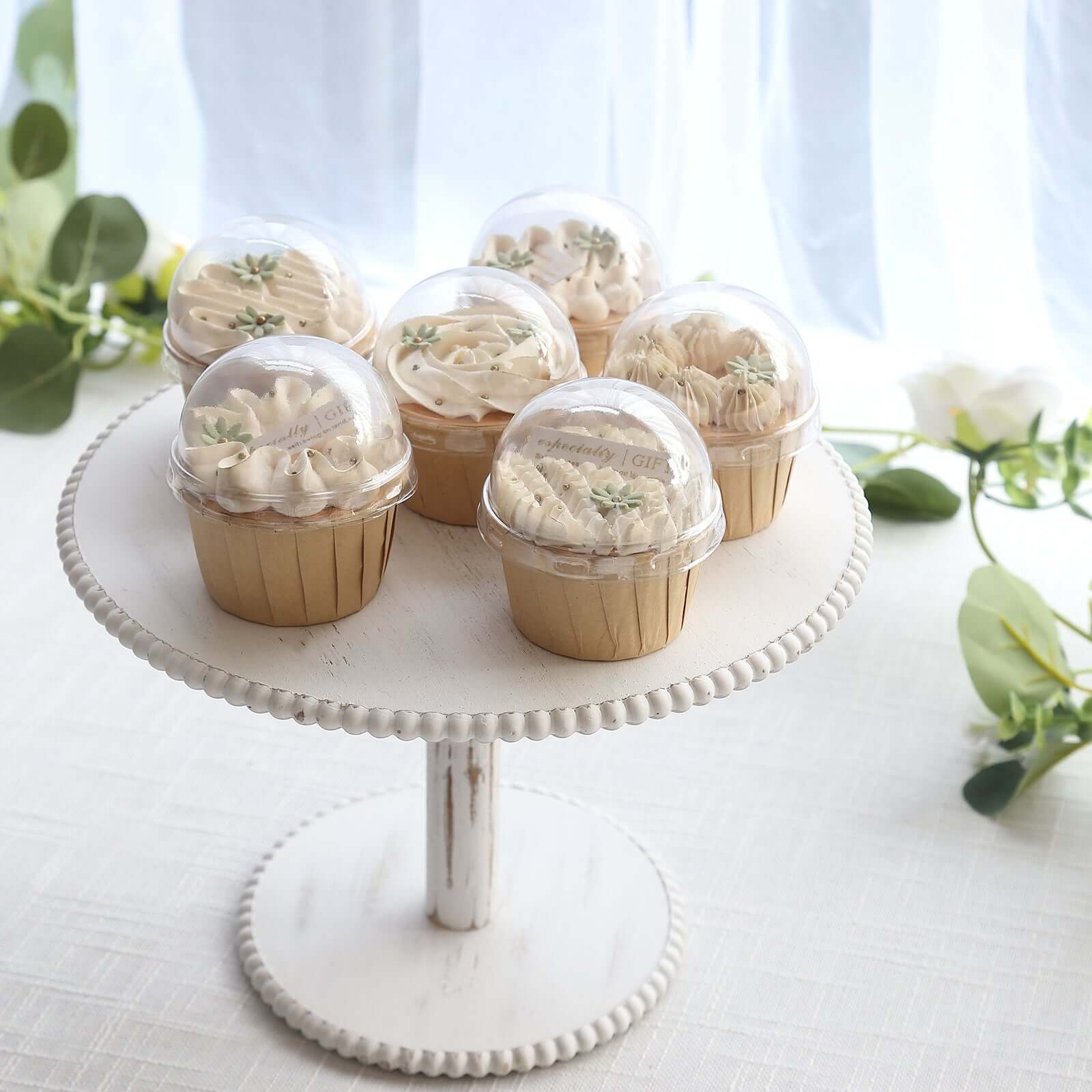 50-Pack Plastic Dome Lids For Cupcake Liners Clear - Food Safe Disposable Baking Cake Cup Lids for Dessert Buffets Bakery Displays & Party Favors 3"