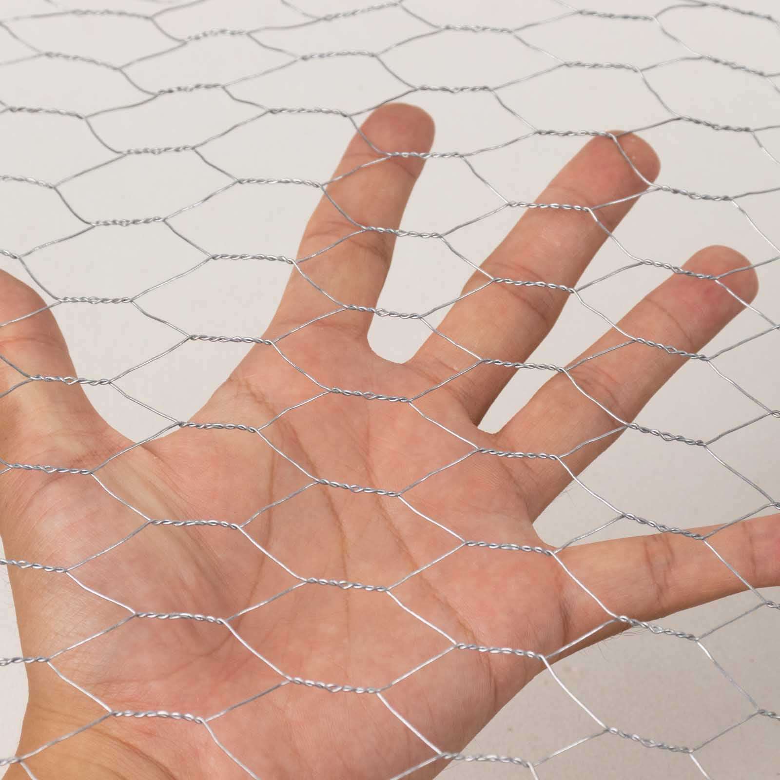 12"x16ft Silver Galvanized Metal Hexagonal Chicken Wire Mesh For DIY Crafts, Garden Fence Poultry Netting