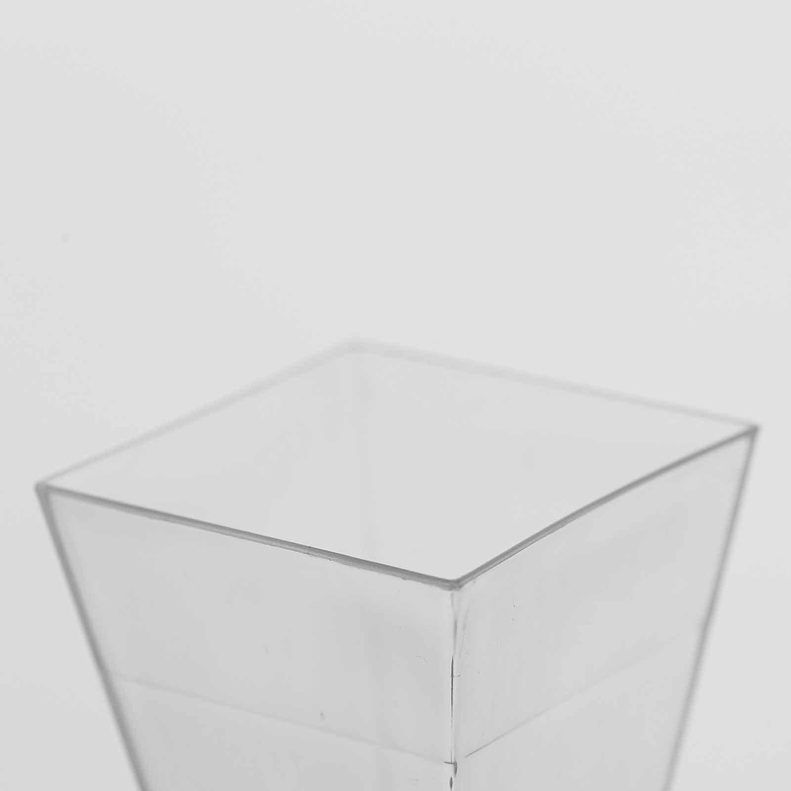 24-Pack Plastic Shot Glasses Clear Super Chic Square - Durable Disposable Glasses for Drinks 2oz