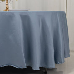 Lamour Satin 108" Round Tablecloth Dusty Blue - Durable & Silk-Like Table Cover