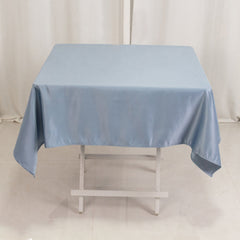 Lamour Satin 54"x54" Square Tablecloth Dusty Blue - Durable & Silk-Like Table Cover