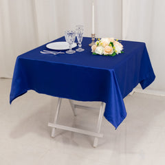 Lamour Satin 54"x54" Table Overlay Square Tablecloth Royal Blue - Durable & Silk-Like Table Cover