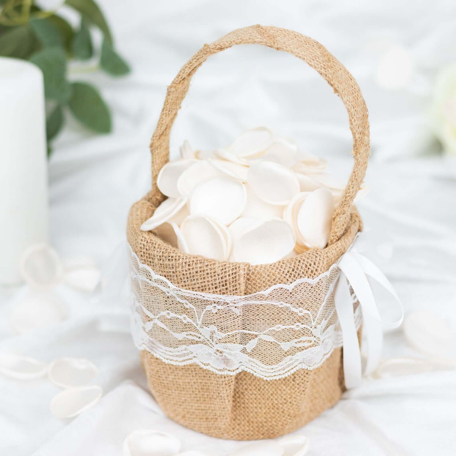 400-Pack Rose Petals Life-Like Flower Confetti Shiny Ivory Silk Round - Perfect for Event Tables 2"