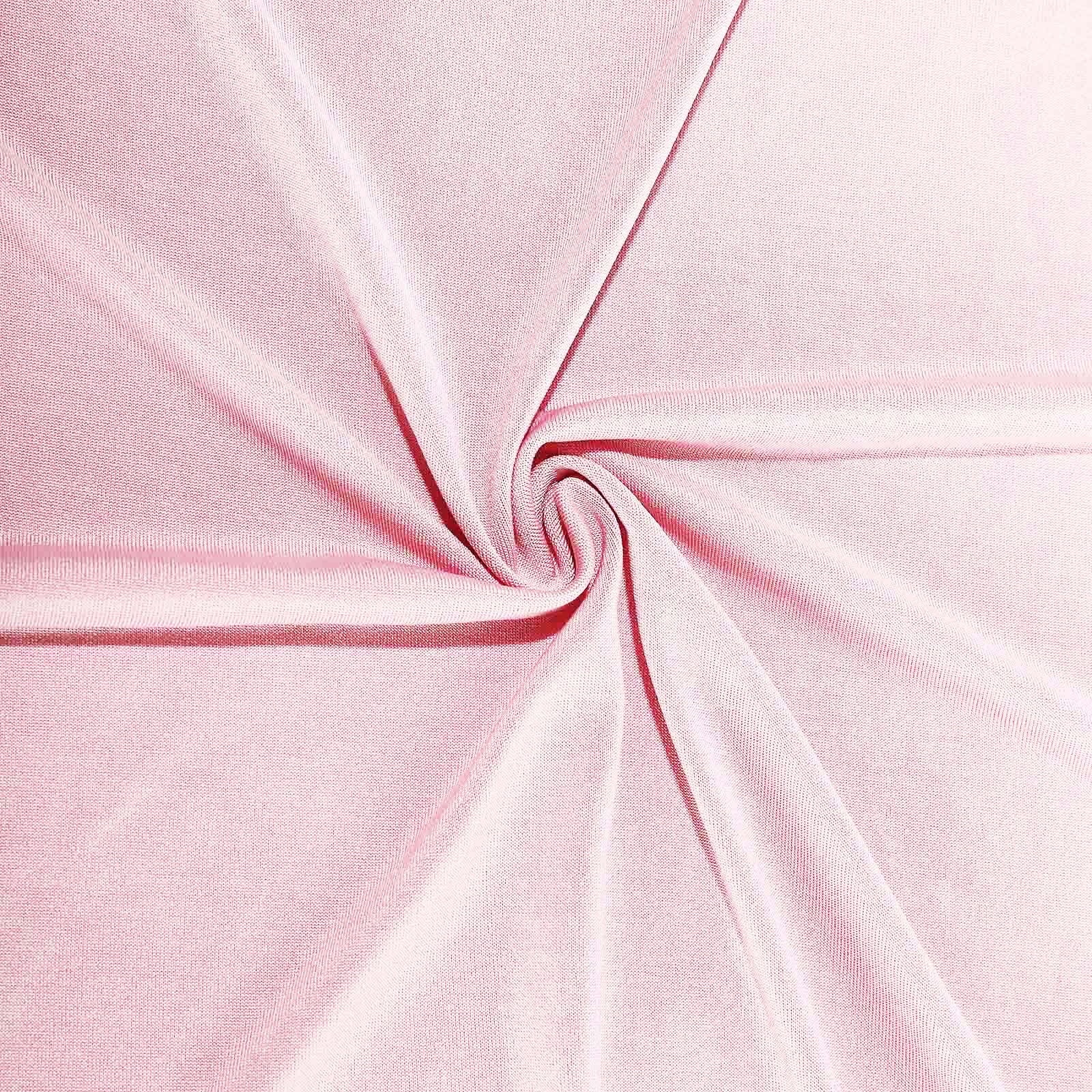 Spandex 24"-32" Round Cocktail Table Cover Blush - Easy to Maintain Stretch Fitted Highboy Tablecloth