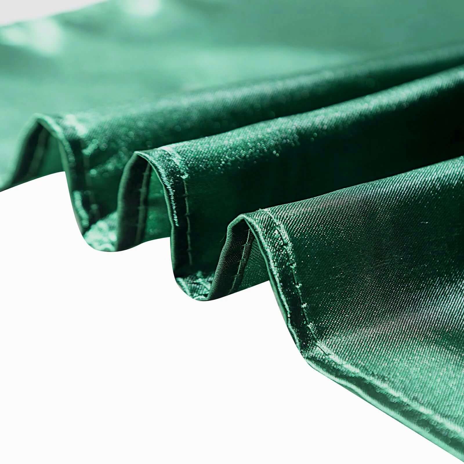Satin 120" Round Tablecloth Hunter Emerald Green - Stylish Seamless Table Cover