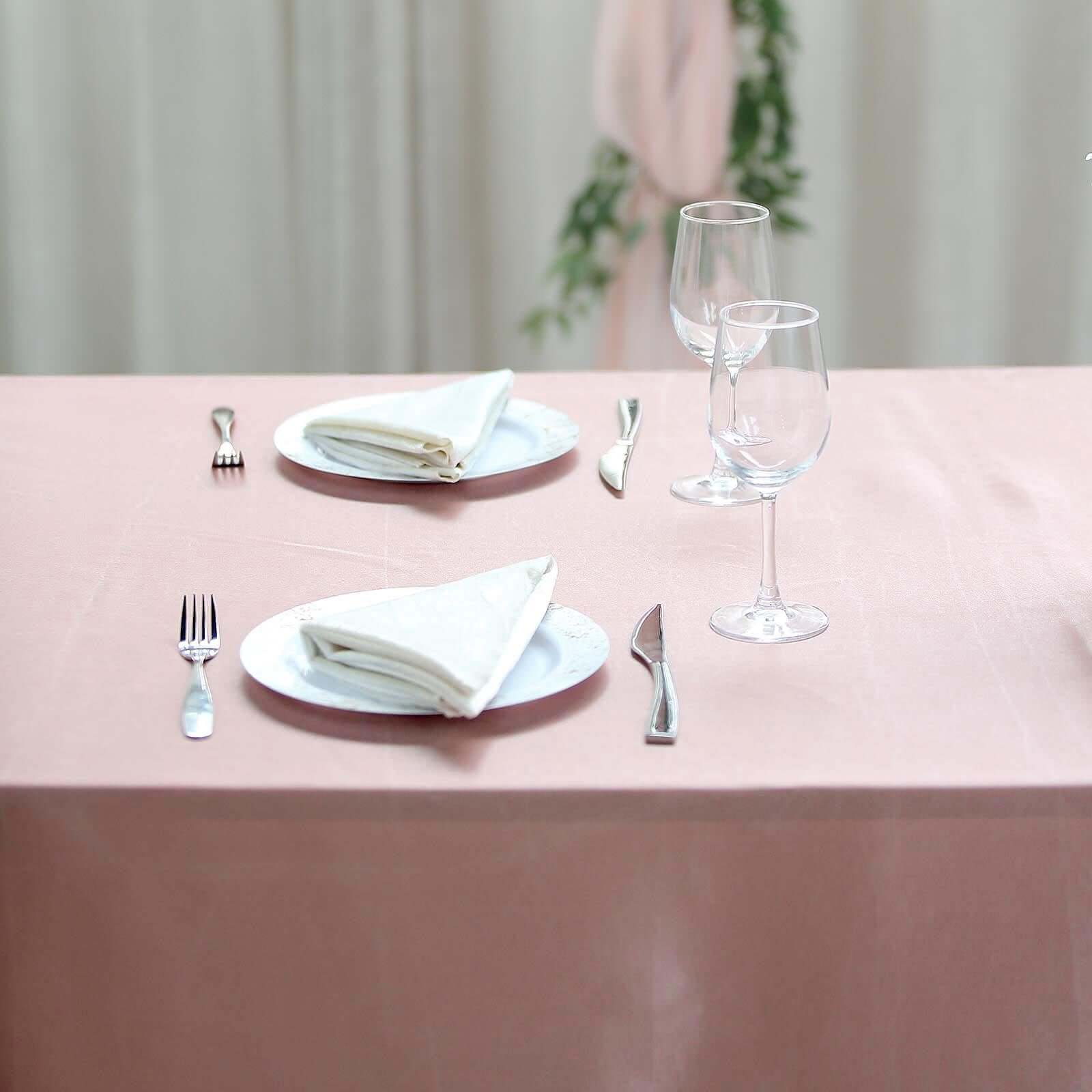 Satin Rectangular 90"x156" Tablecloth Dusty Rose - Seamless Table Cover