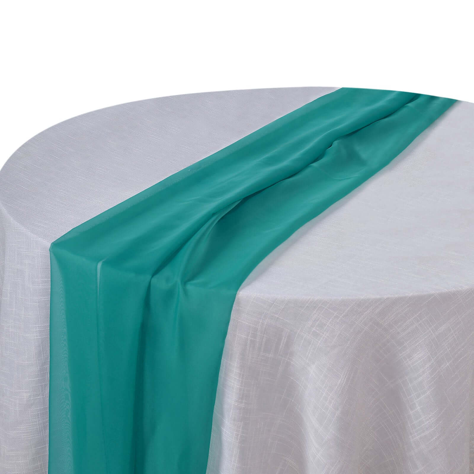 Premium Chiffon 6ft Table Runner Turquoise - Flowy & Lightweight Table Decor