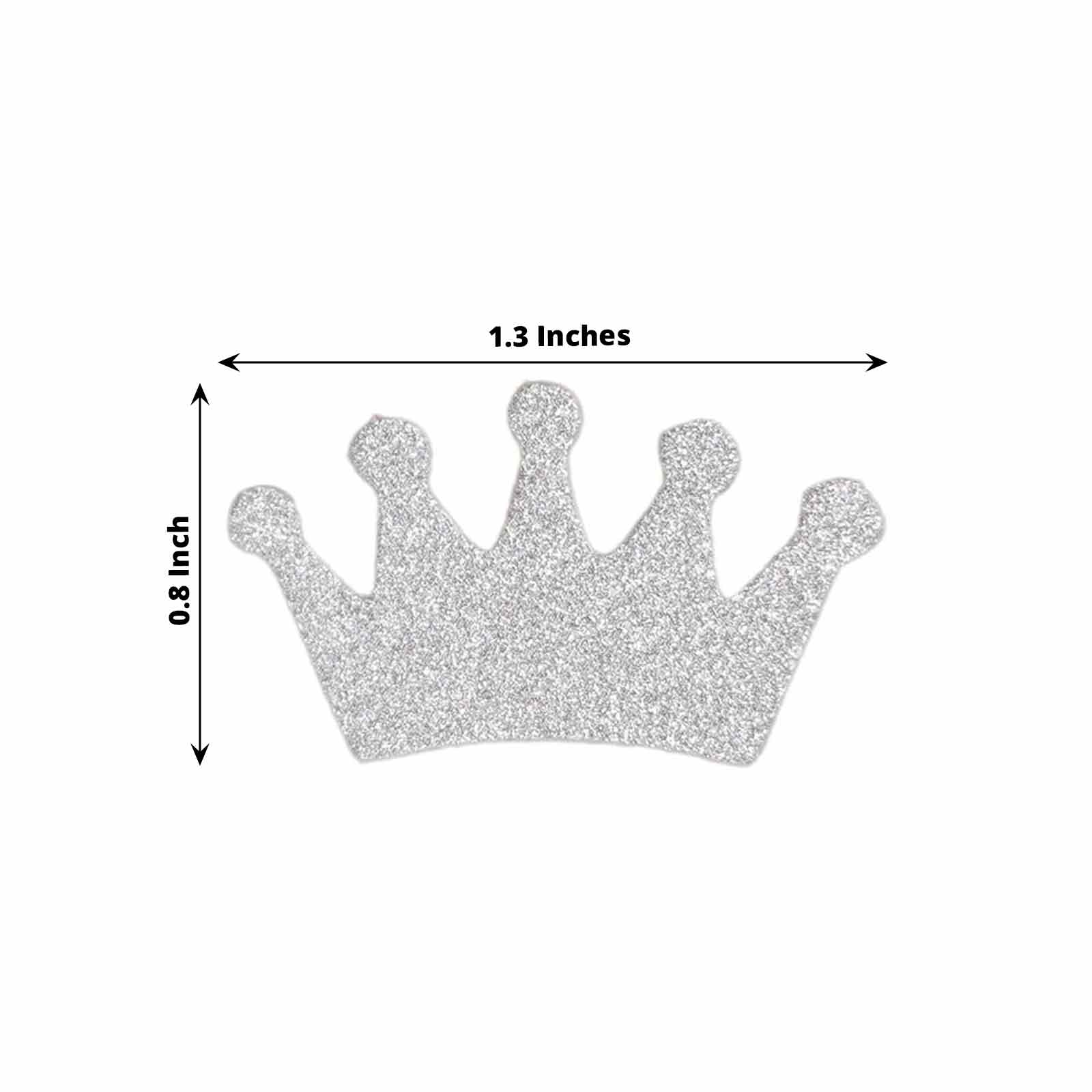 300 Pcs Glitter Princess Crown Paper Confetti Double-Sided Silver, Baby Shower Party Table Scatters - Decorative & Sparkling Design