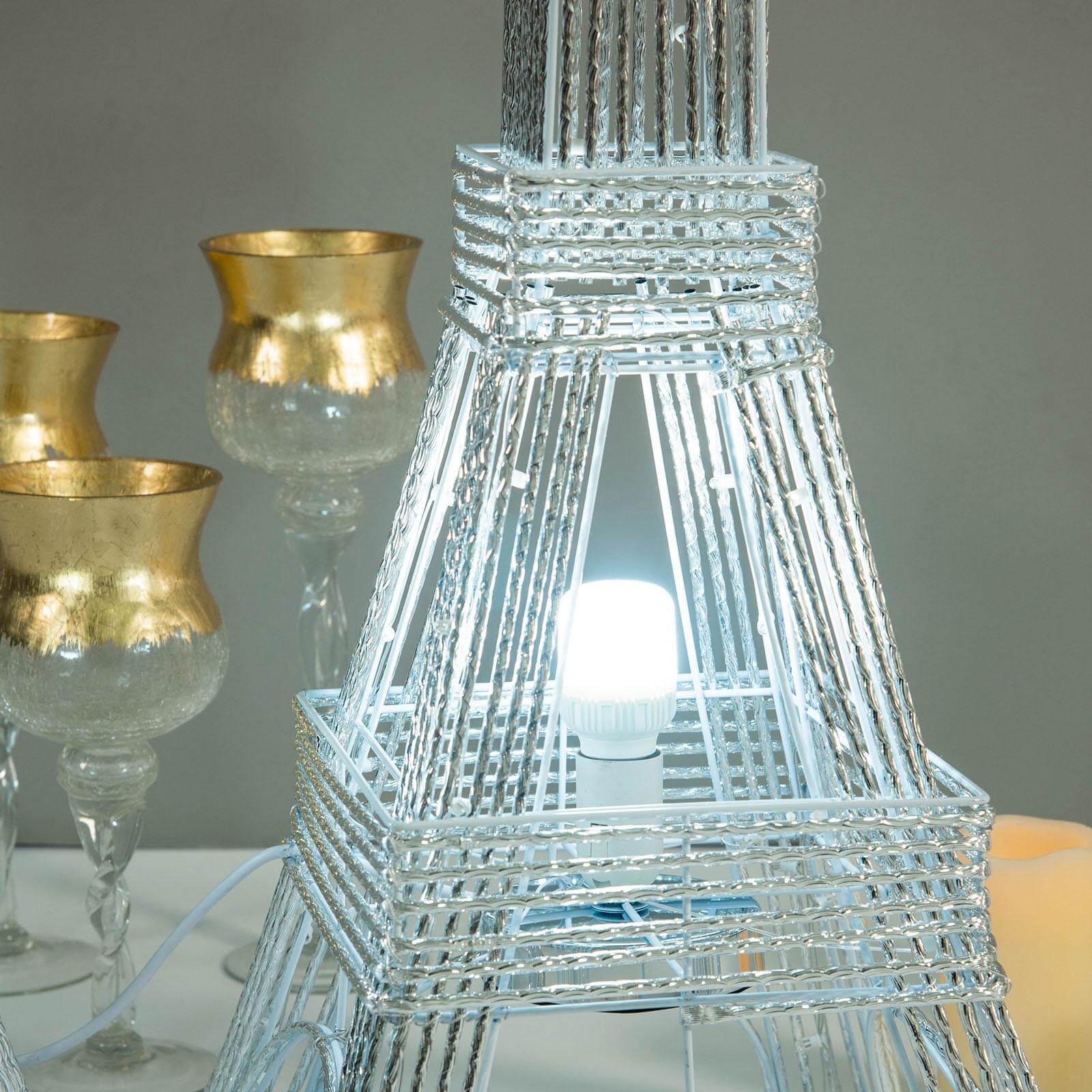5ft Color Changing LED Metal Eiffel Tower Columns LED Lamp, Night Light Wedding Centerpiece