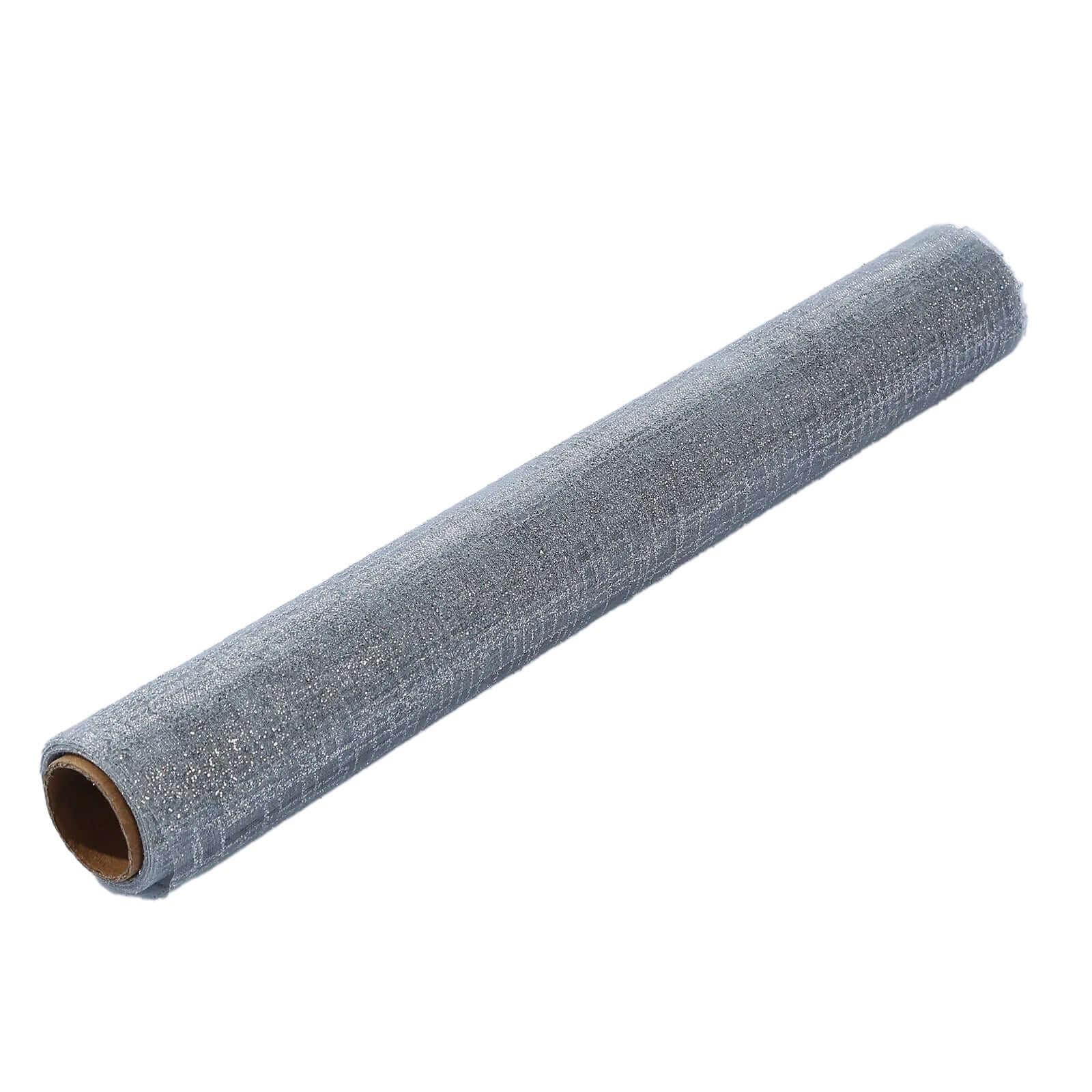 Mesh 11"x108" Table Runner Metallic Silver - Glitter Design for Convenient Event Decoration