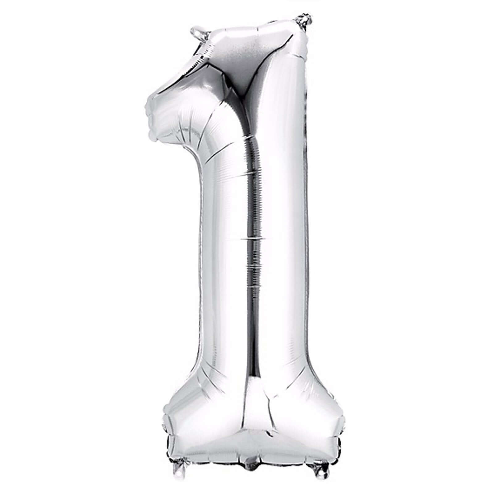 35" Silver Letter and Number Balloons, Metallic Mylar Foil Helium Air Balloons