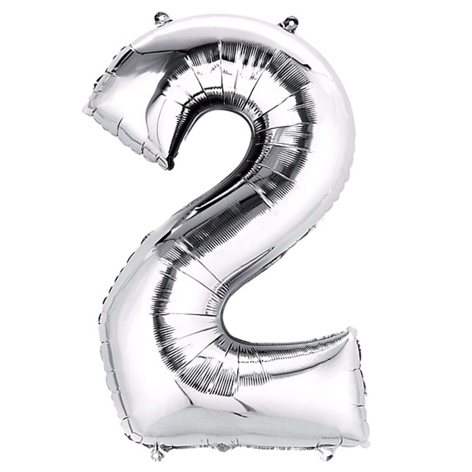 35" Silver Letter and Number Balloons, Metallic Mylar Foil Helium Air Balloons