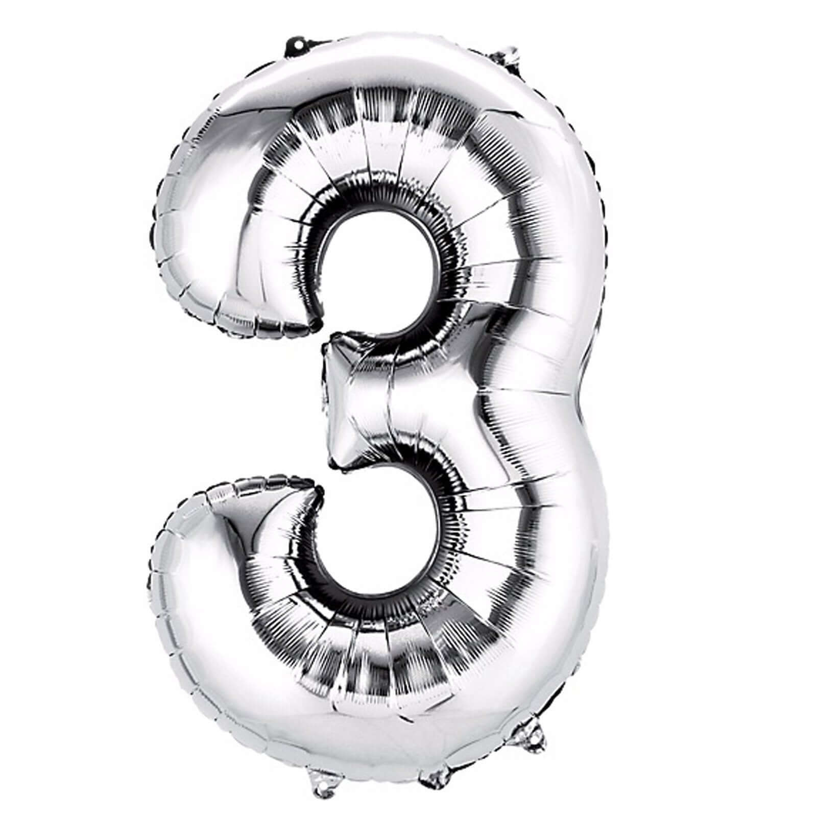 35" Silver Letter and Number Balloons, Metallic Mylar Foil Helium Air Balloons