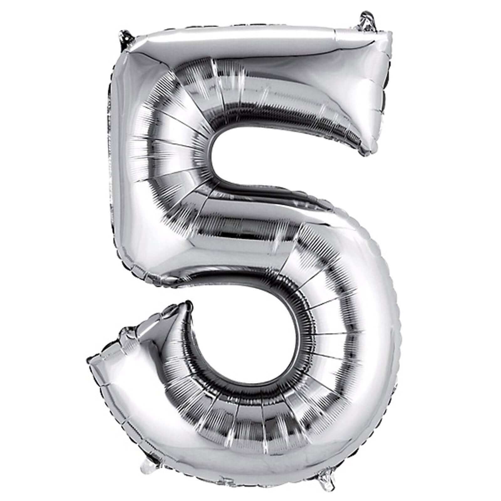 35" Silver Letter and Number Balloons, Metallic Mylar Foil Helium Air Balloons