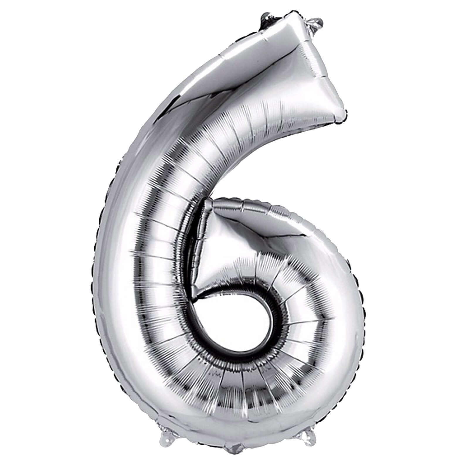 35" Silver Letter and Number Balloons, Metallic Mylar Foil Helium Air Balloons