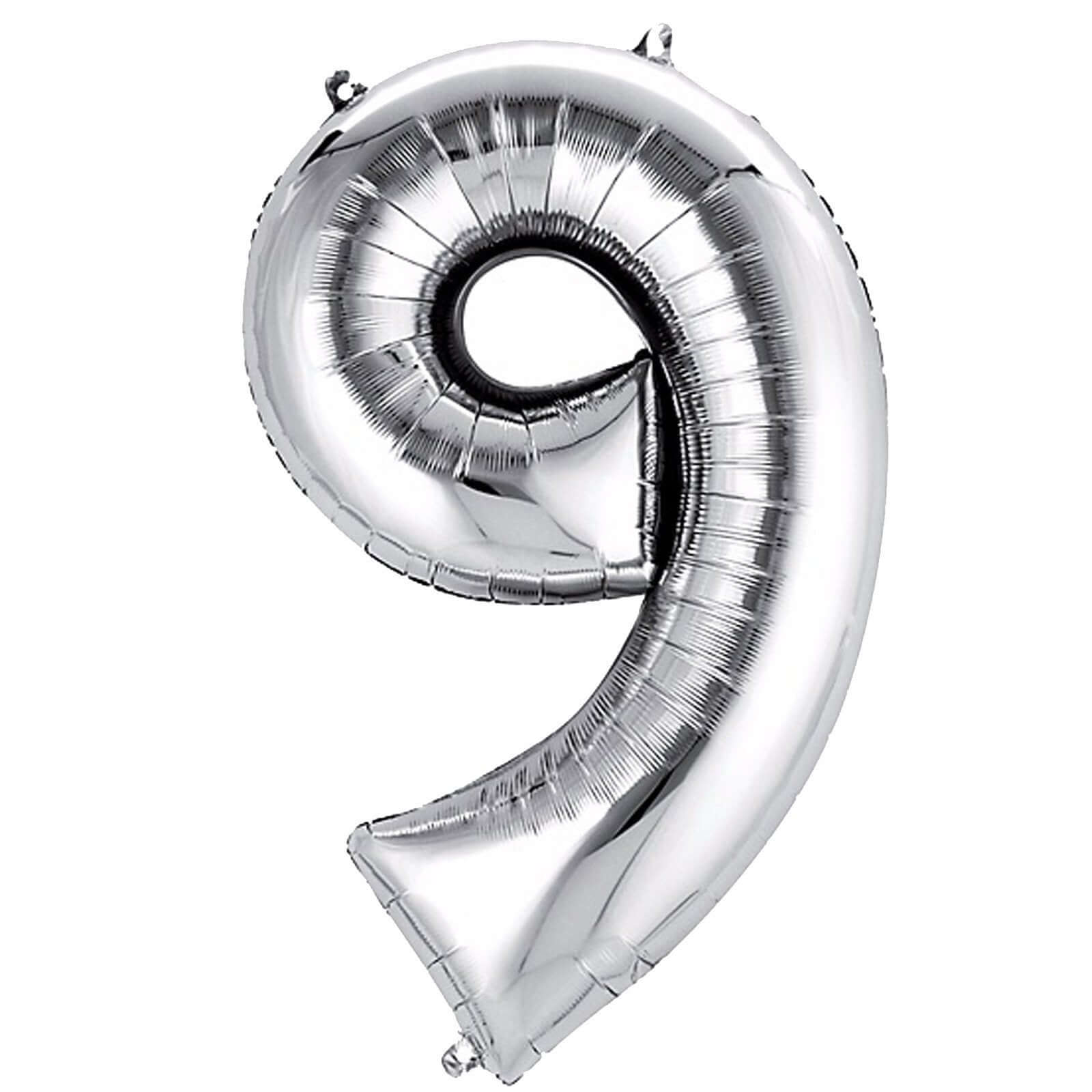 35" Silver Letter and Number Balloons, Metallic Mylar Foil Helium Air Balloons