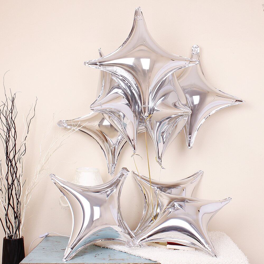 3 Pack 23" Shiny Red Quadrangle Star Mylar Foil Helium Air Balloon