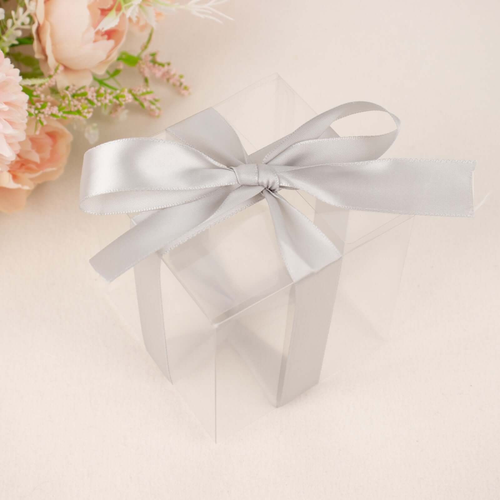 100 Yards 7 8" Silver Single Face Decorative Satin Ribbon