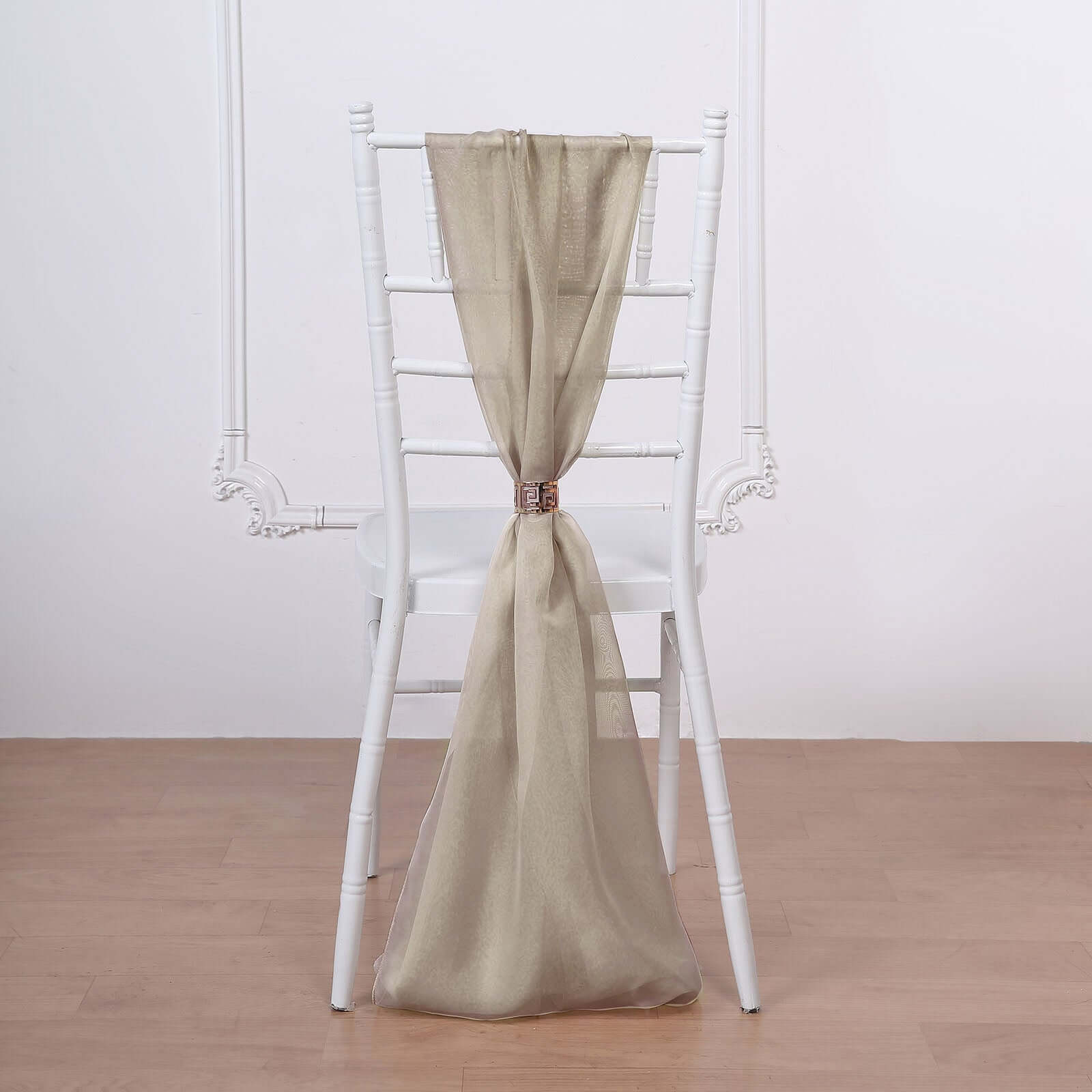 5 Pack Natural DIY Premium Designer Chiffon Chair Sashes - 22"x78"