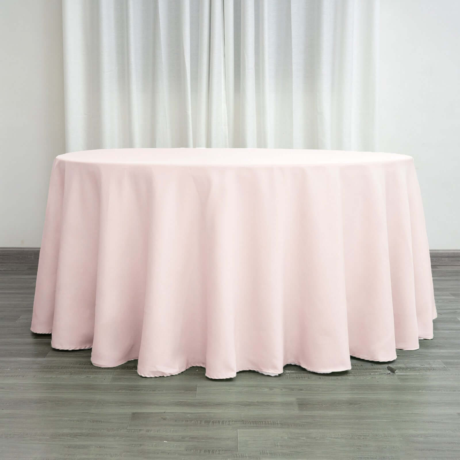 Polyester 132" Round Tablecloth Blush - Seamless Chic Table Cover