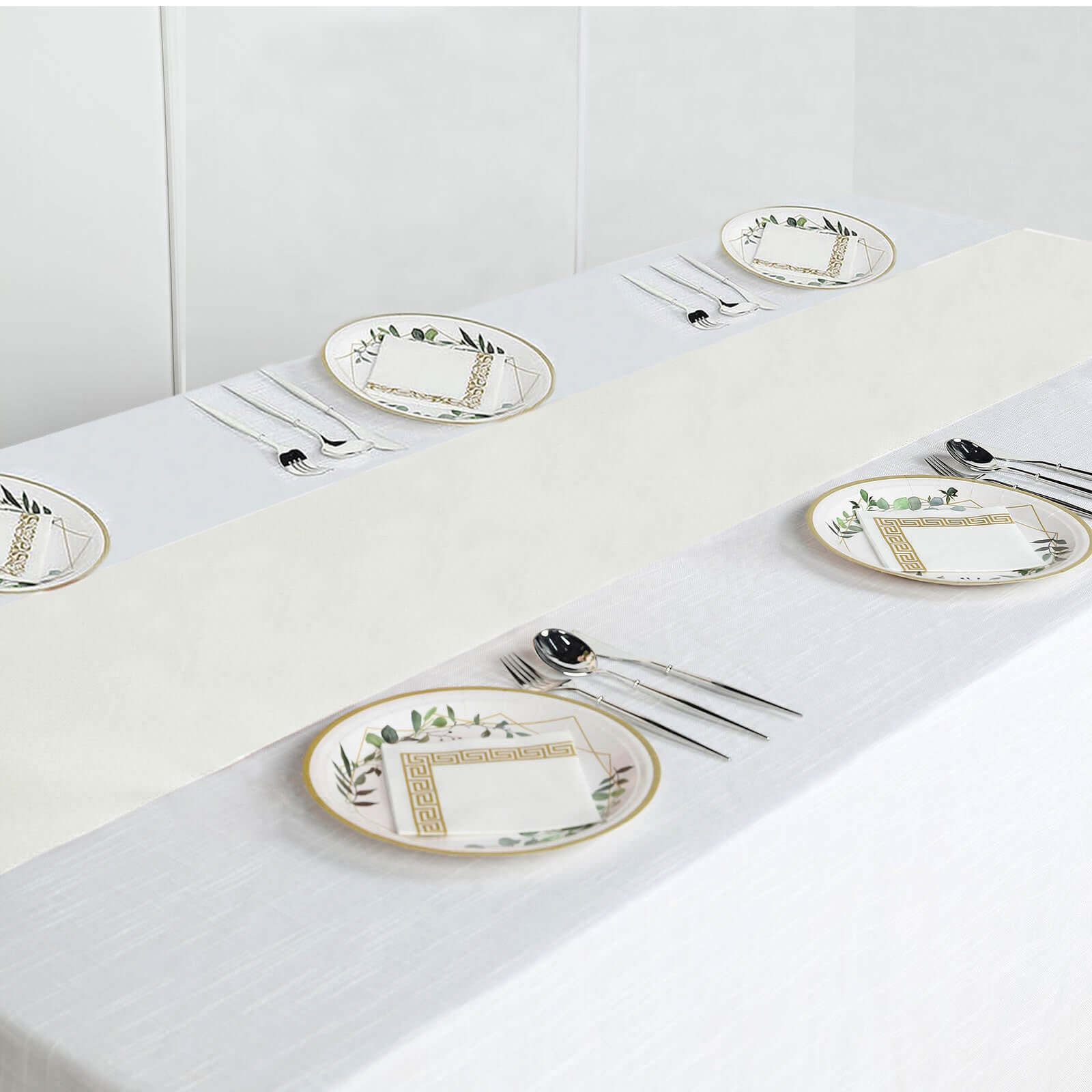 Polyester 12"x108" Table Runner Ivory - Durable & Wrinkle-Resistant Table Decor