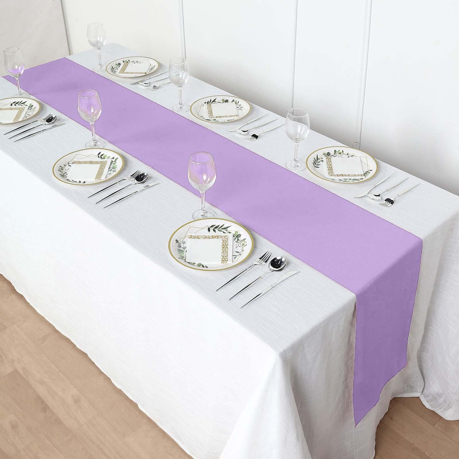 Polyester 12"x108" Table Runner Lavender - Durable & Wrinkle-Resistant Table Decor